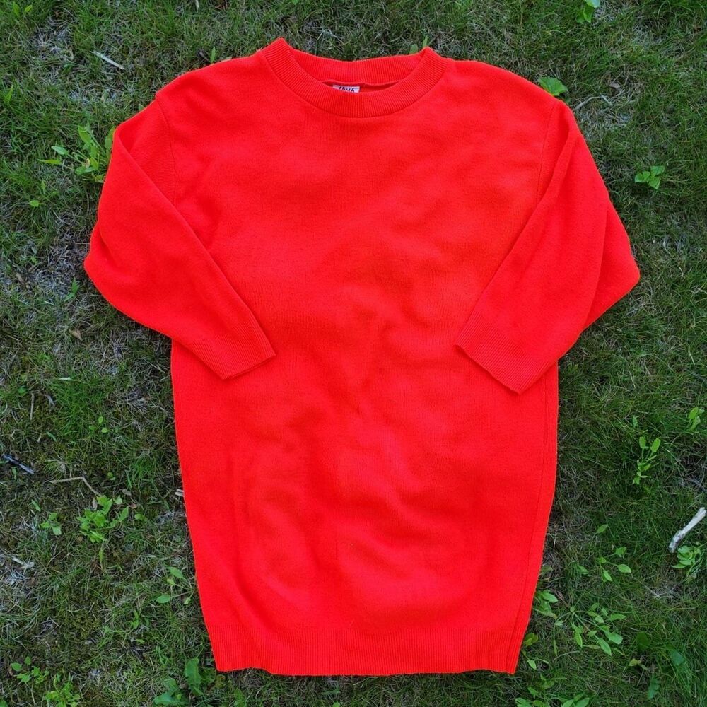 Vintage Hush Red Twee Sweater Preppy Retro